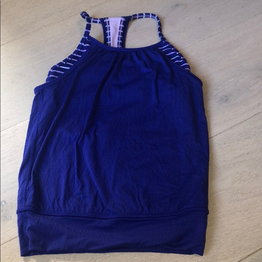 ivivva purple tank top with built in sports bra